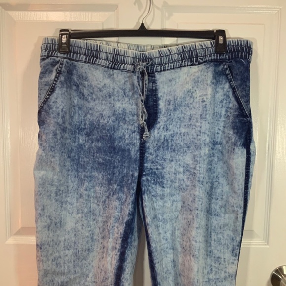 Thrill Acid Wash Jogger Elastic Waist Denim Hip Hop Plus Size 1X - Picture 2 of 10